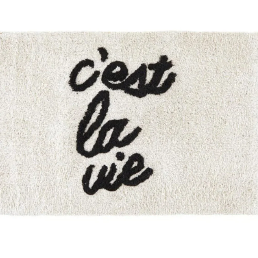 White Bath Mat: French Quote, Modern Chic Bathroom Decor - NEW